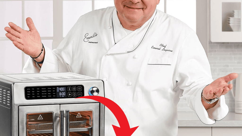 Emeril Lagasse Extra Large French Door Air Fryer on a kitchen counter