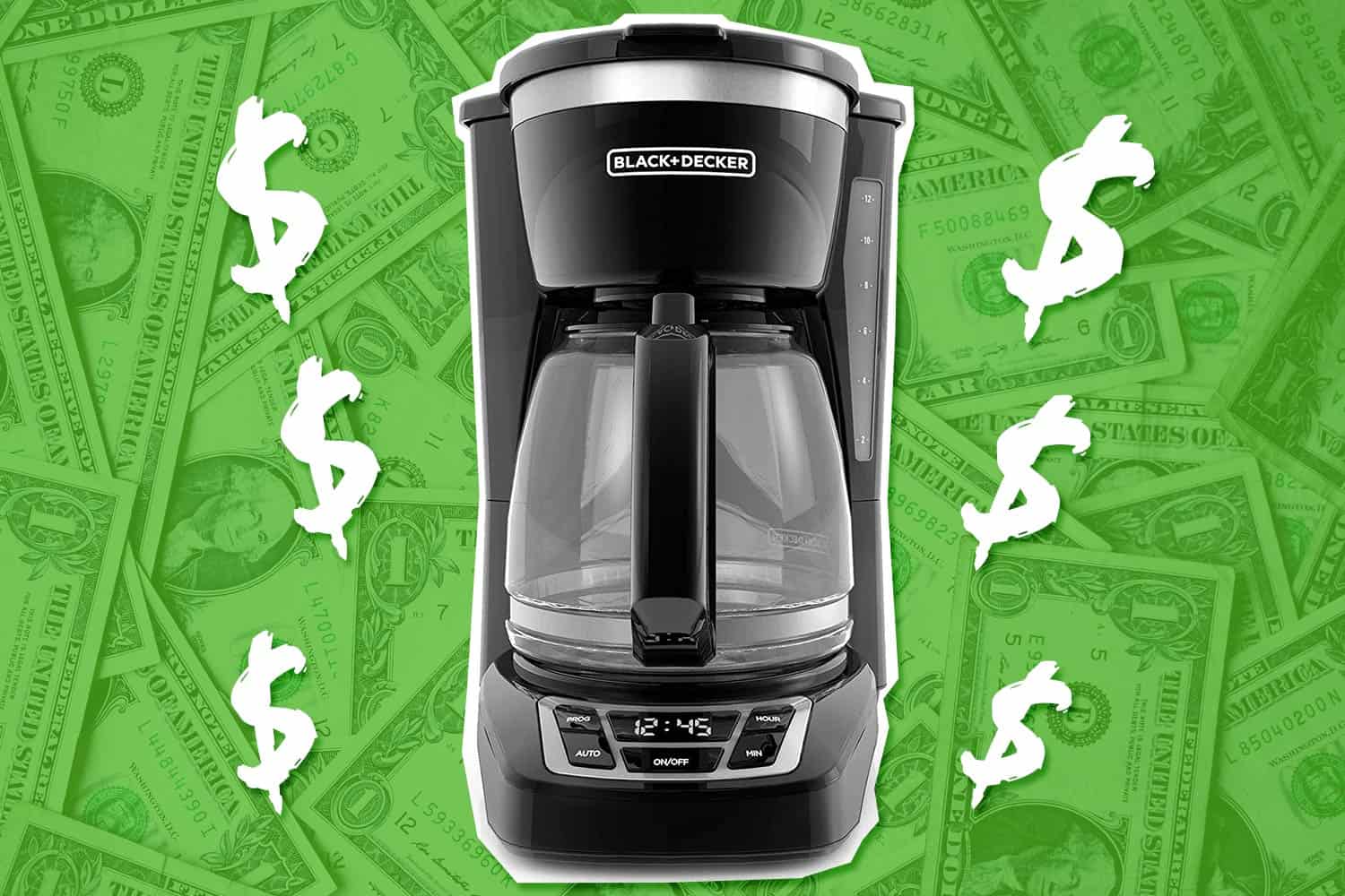Real buyer photo of the BLACK+DECKER 12-Cup Digital Coffee Maker in a kitchen setting